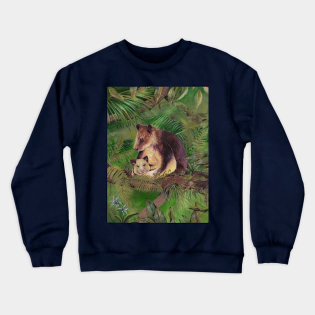 Tree Kangaroo Crewneck Sweatshirt by IndiasIllustrations